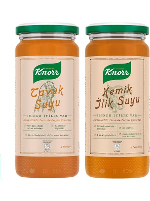 Cam Kavanoz Tavuk Suyu 480ML X1 + Cam Kavanoz Kemik Ilik Suyu 480ML X1