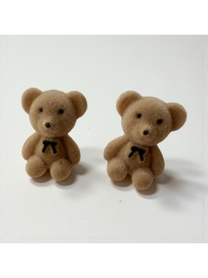 ALS Tasarım Dünyası Peluş Bej Renk Ayıcık Küpe