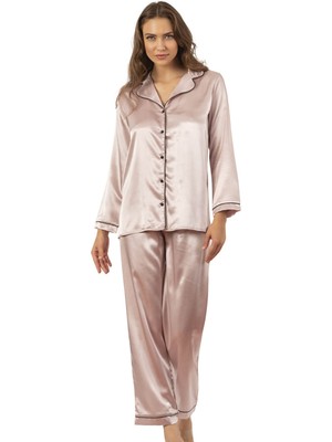 Lovelace Butik Saten Biyeli Pijama Takımı