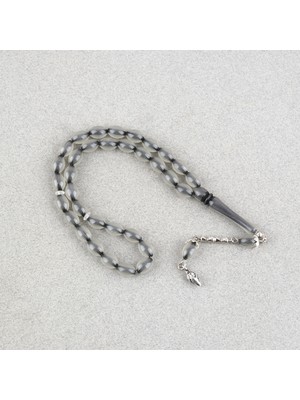 Lapisdo Kedigözü Alpaka Püsküllü Beyzi Kesim 7X11MM Tesbih- Siyah