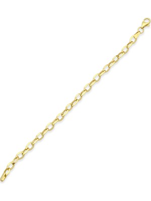 Lilarote Zincir Oval Altın Bileklik