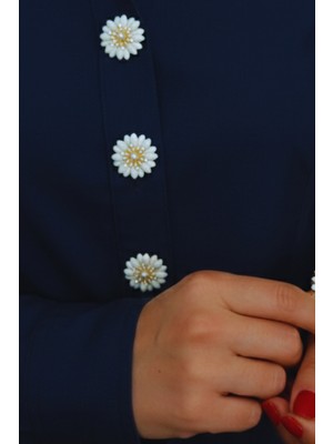 Reoona Retro Incili Beyaz Papatya Düğme Broş, Düğme Kapağı, Toka, Klips