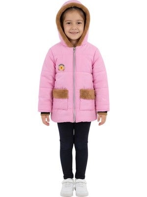 Crassi Kız/erkek Çocuk Mont Kapüşonlu Kürklü Işıklı Aparatı