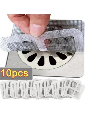 Doori 10 Adet Yapışkanlı Gider Süzgeci Gider Teli Sac Kıl Tutar Böcek ve Haşere Engelleyici Kullan At