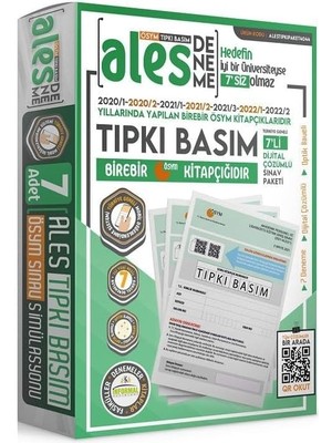 2024 Ales Ösym Tıpkı Basım Çıkmış Soru Kitapçıkları Türkiye Geneli Dijital Çözümlü 6lı Deneme Paketi