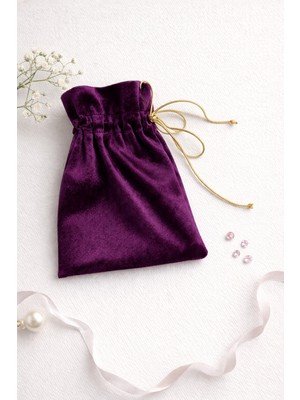 Buem Shop Amethyst Mini Kese 10X15 cm | Kadife Hediye & Takı Kesesi – Mor Şık Sunum