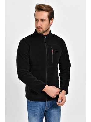 Dynamo Erkek Siyah Fermuarlı Cepli Polar Ceket 6544