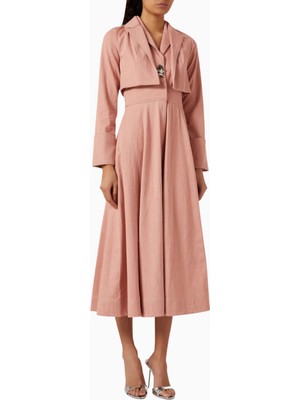 Notebook Eliana Denim Dress, Modern Kesim ve Altın Detaylı Elbise