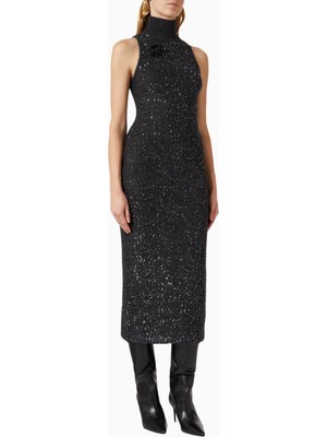 Marella Scuola Midi Elbise, Jersey Kumaş, Bel Vurgulu ve Akıcı Siluet