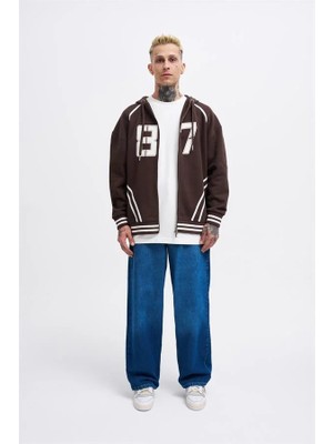Machinist Erkek 87 Aplique Zip Jacket Koyu Kahverengi