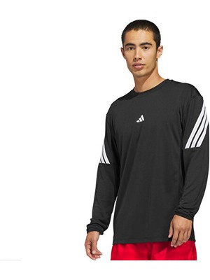 Adidas Crazylite Ls Erkek Basketbol Uzun Kollu Tişört Siyah Konforlu Kumaş ile Spor İçin Uygun