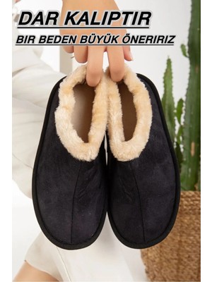 Slipcat Unisex Peluş Içi Yünlü Kışlık Panduf Ev Pandufu