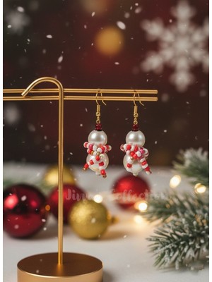 Cash Trade Kış Sezonu Küpeler. Yılbaşı Özel Tasarım Küpe. Kardan Adam Sallantılı Küpe