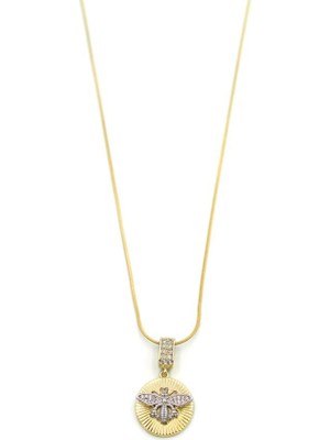 ModaSize Taşlı Arı Kolye - Altın