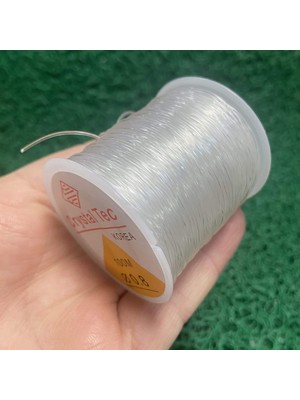 100 mt Seffaf Lastikli Esnek Bileklik Misinası 0.8 mm