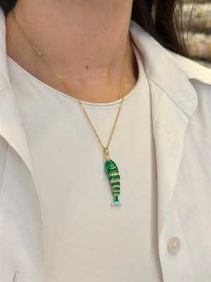 ModaSize Balık Kolye - Yeşil