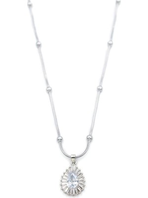 ModaSize Taşlı Kolye - Gümüş