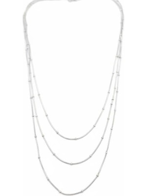 ModaSize Top Boncuk Zincir Kolye - Gümüş