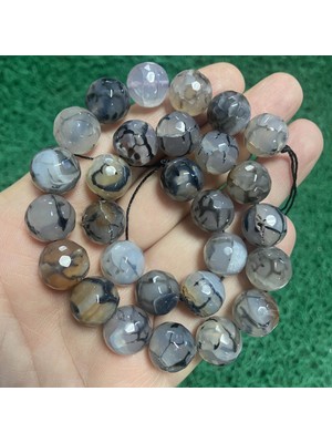 Faset Küre Bej Akik Taşı 14 mm