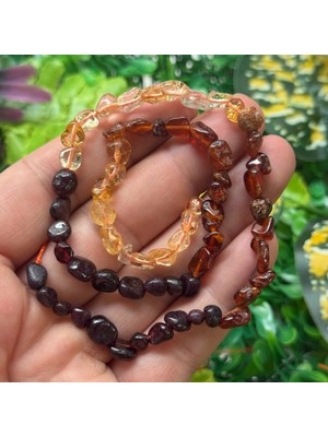 Amorf Sitrin, Granat, Hessonit Çakra Taşları