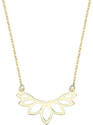 Hakan Mücevherat Tasarım Lotus Figürlü 14 Ayar Altın Kolye