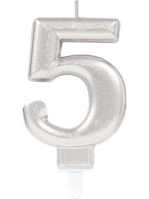 Dinç Store 44 5 Rakam Mum Gümüş Renk DINÇSTORE-4522