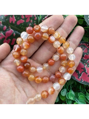 Küre Turuncu-Şeffaf Akik Taşı 8 mm