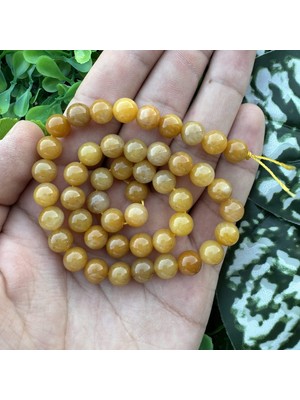 Küre Koyu Sarı Karnelyan Akik Taşı 8 mm