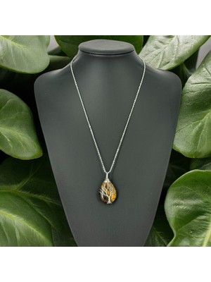 Dilek Ağacı Kaplan Gözü Taşı Kolye