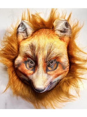 Dinç Store 44 Kahverengi Peluş Saçlı Tilki Maskesi Mega Peluş 29 No DINÇSTORE-4522