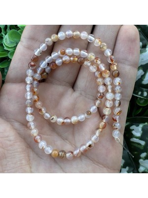 Küre Şeffaf-Turuncu Akik Taşı 4 mm