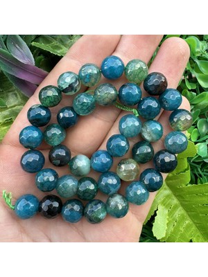 Fasetli Küre Turkuaz Akik Taşı 10 mm