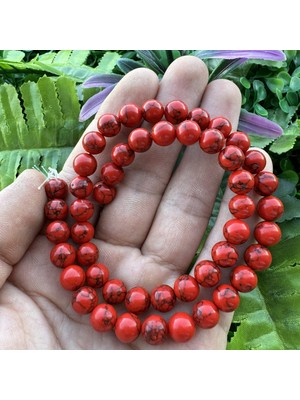 Küre Kırmızı Turkuaz Taşı 8 mm