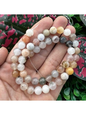 Küre Şeffaf Mix Akik Taşı 8 mm