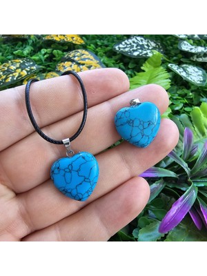 Kalp Turkuaz Taşı Kolye