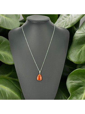 Oval Sandık Kahverengi Akik Taşı Kolye