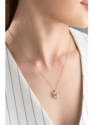 Tuncel Store Altın Renk Beyaz Lotus Çiçeği Kolye Paslanmaz Çelik Kolye - 3399