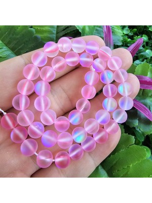Küre Buzlu Pembe Termal Kuvars Taşı 8 mm