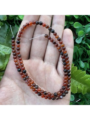 Küre Kızıl Kahve Mix Akik Taşı 4 mm