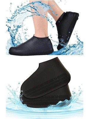 Dinç Store 44 Silikon Yağmur Koruyucu Ayakkabı Kılıfı Kaymaz Su Kir Geçirmez Small (26-33) DINÇSTORE-4522