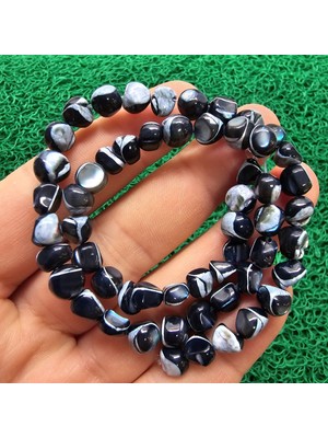 Amorf Siyah Kabuk Sedef Taşı 6-7 mm