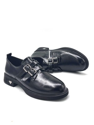 Kindep Part Çift Toka Detaylı Günlük Kadın Ayakkabı Siyah