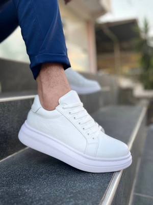 Zerenyus ZRK-DX46 Premium Hakiki Deri Beyaz Erkek Sneaker
