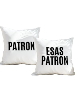 Qoeuyl Boutique Patron Esas Patron Ikili Baskılı Eş Sevgili Romantik Hediyelik Elyaf Saten Dekoratif Yastık