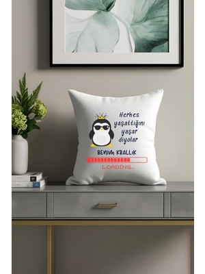 Qoeuyl Boutique Herkes Yaşattığını Yaşar Baskılı Komik Hediyelik Elyaf Dolgu Saten Mini Yastık
