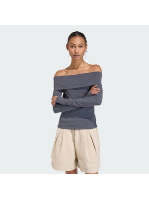 Adidas Originals KE1077 Off-Shoulder Long Sleeve Top