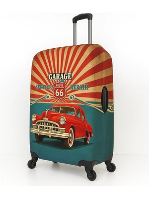 Trink Çanta Kumaş Valiz Kılıfı ve Bavul Kılıfı  (0-Route 66) KABİN