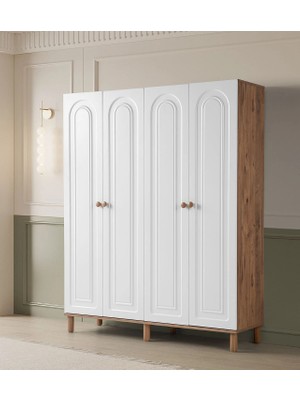 Flances Zeren 4 Kapaklı Ayaklı Tasarım Gardırop