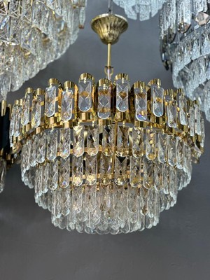 LED Yeni Model 50 cm Kristal Lüx Salon Avize Gold Renk