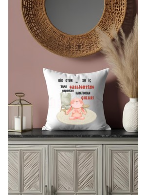 Qoeuyl Boutique Gaslıghtıng Yapanları Hayatından Çıkar Baskılı Eğlenceli Hediyelik Elyaf Dolgu Saten Mini Yastık